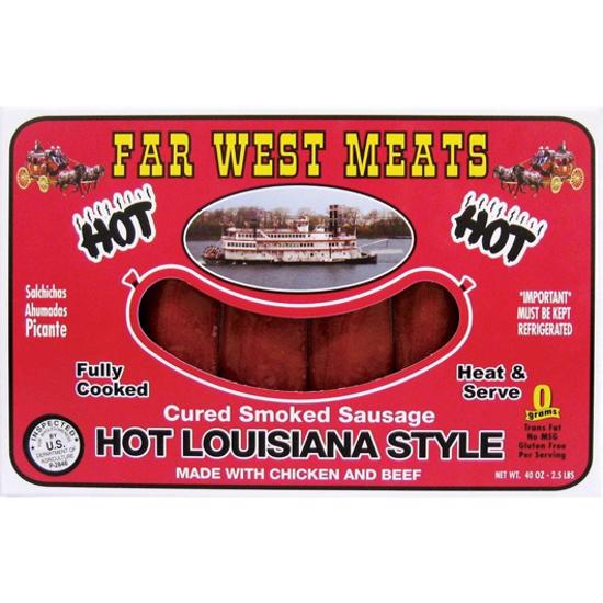Far West Meats Louisiana Brand Smoked Sausage, 40 oz - Foods Co.