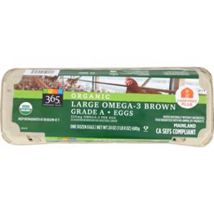 365 Organic Large Omega-3 Brown Grade A Eggs