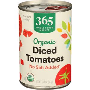 365 Organic No Salt Added Diced Tomatoes