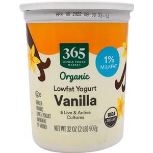 365 Organic Vanilla Lowfat Yogurt