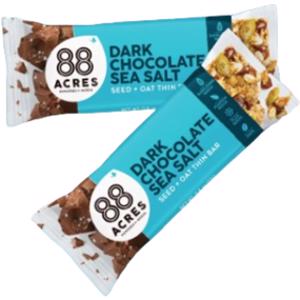 88 Acres Dark Chocolate Sea Salt Seed & Oat Thin Bars