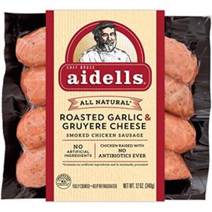 Aidells Roasted Garlic & Gruyere Cheese Smoked Chicken Sausage
