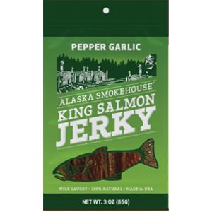 Alaska Smokehouse Pepper Garlic King Salmon Jerky