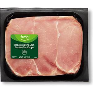 Amazon Fresh Boneless Pork Loin Center-Cut Chops