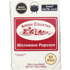 Amish Country White Hulless Microwave Popcorn