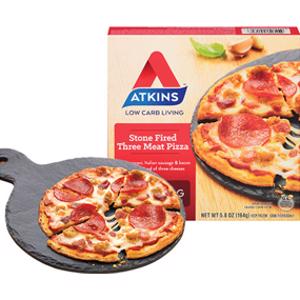 Atkins Stone Fired Three Meat Pizza