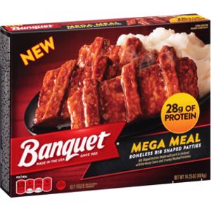 Banquet Boneless Rib Shaped Patties Mega Meal