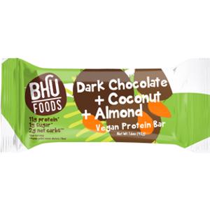 BHU Dark Chocolate Coconut Almond Vegan Protein Bar
