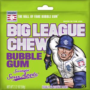 Big League Chew Swingin' Sour Apple Bubble Gum