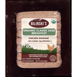 Bilinski's Organic Classic Sage Breakfast Chicken Sausage