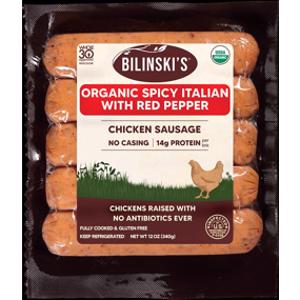 Bilinski's Organic Spicy Italian with Red Pepper Chicken Sausage