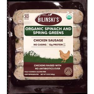Bilinski's Organic Spinach & Spring Greens Chicken Sausage