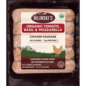 Bilinski's Organic Tomato, Basil & Mozzarella Chicken Sausage