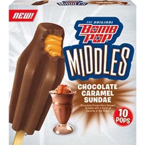 Bomb Pop Middles Chocolate Caramel Sundae Ice Pops