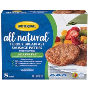 Butterball All Natural Fully Cooked Turkey Breakfast Sausage Patties