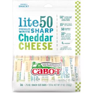 Cabot Lite50 Sharp Cheddar Cheese Snack Bars