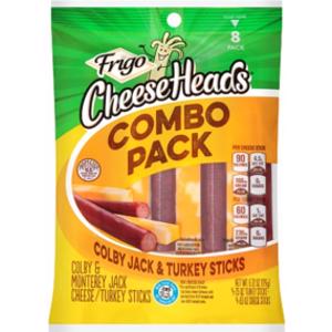 Cheese Heads Colby Jack & Turkey Sticks Combo Pack