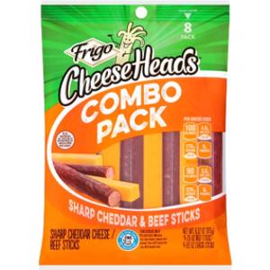 Cheese Heads Sharp Cheddar & Beef Cheese Sticks Combo Pack