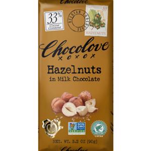 Chocolove Hazelnuts Milk Chocolate Bar