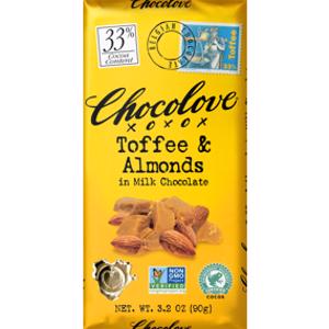 Chocolove Toffee & Almonds Milk Chocolate Bar