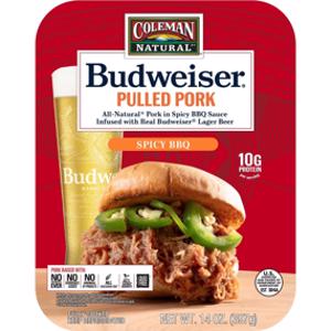 Coleman Natural Budweiser Spicy BBQ Pulled Pork