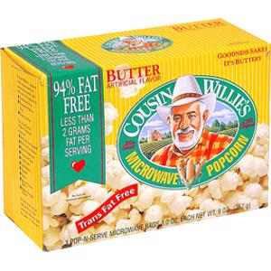 Cousin Willie's 94% Fat Free Butter Popcorn
