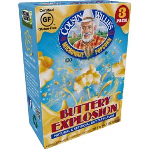 Cousin Willie's Buttery Explosion Movie Theater Extra Butter Popcorn