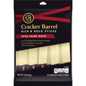Cracker Barrel Extra Sharp White Cheddar Cheese Sticks