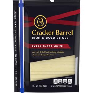 Cracker Barrel Extra Sharp White Cheddar Slices