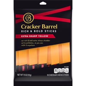 Cracker Barrel Extra Sharp Yellow Cheddar Cheese Sticks