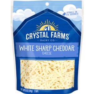 Crystal Farms Shredded White Sharp Cheddar Cheese