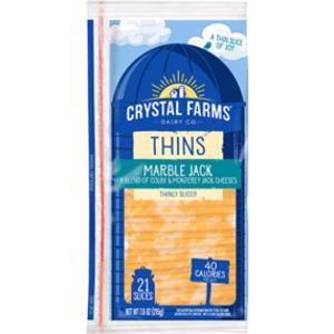 Crystal Farms Thins Marble Jack Cheese Slices