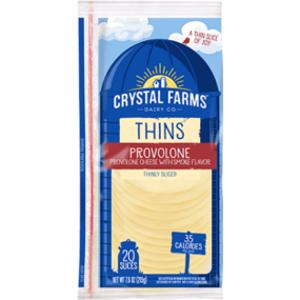 Crystal Farms Thins Provolone Cheese Slices