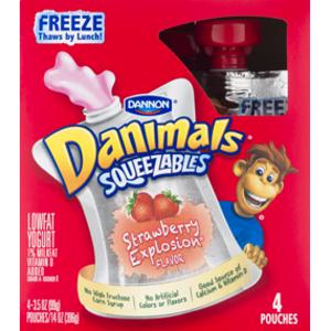 Danimals Strawberry Explosion Yogurt Squeezables