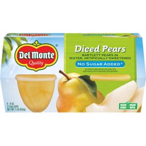 Del Monte Diced Pears No Sugar Fruit Cup