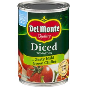 Del Monte Diced Tomatoes w/ Zesty Mild Green Chilies