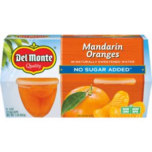 Del Monte Mandarin Oranges No Sugar Fruit Cup