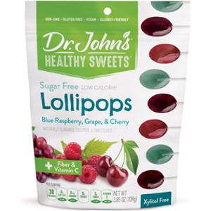 Dr. John's Xylitol Free Blue Raspberry, Grape & Cherry Lollipops