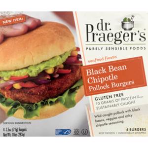 Dr. Praeger's Black Bean Chipotle Pollock Burger