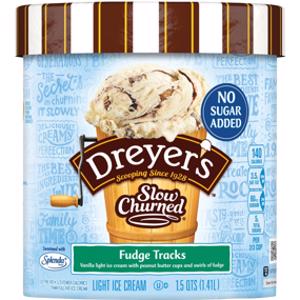 Dreyer's No Sugar Added Slow Churned Fudge Tracks Ice Cream