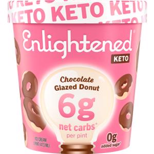Enlightened Keto Chocolate Glazed Donut Ice Cream