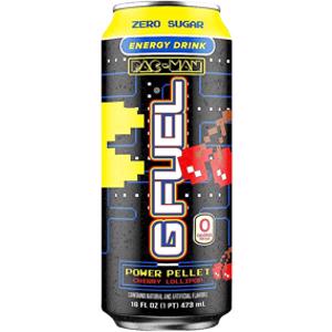 G Fuel Pac-Man Power Pellet Cherry Lollipop Energy Drink