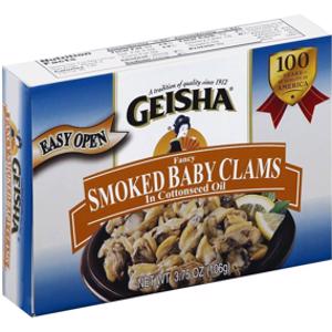 Geisha Smoked Baby Clams in Cottonseed Oil