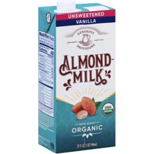 Generous Provisions Organic Unsweetened Vanilla Almond Milk