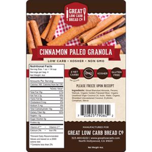 Great Low Carb Bread Co. Cinnamon Paleo Granola