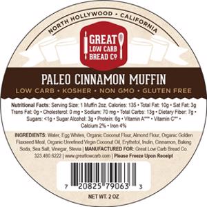 Great Low Carb Bread Co. Cinnamon Paleo Muffin
