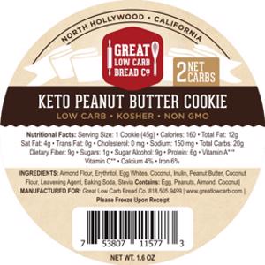 Great Low Carb Bread Co. Keto Peanut Butter Cookie