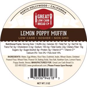 Great Low Carb Bread Co. Lemon Poppy Muffin