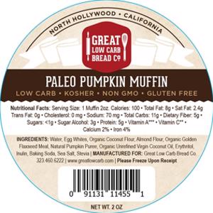 Great Low Carb Bread Co. Pumpkin Paleo Muffin