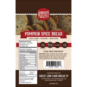 Great Low Carb Bread Co. Pumpkin Spice Bread